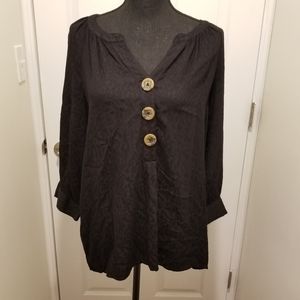 New Directions Jacquard Animal Print Top NWT